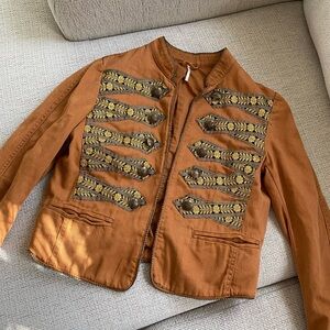 Free People Military Embroidered Jacket